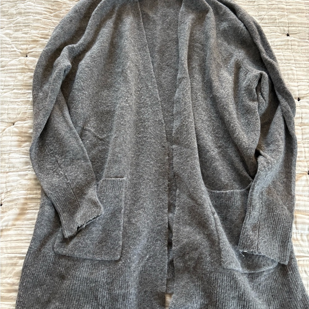 Madewell Gray Cardigan Sweater Open Front